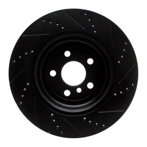 BMW 430I Brake Rotor (1) - Rear - R1 Concepts - Drilled & Slotted - Black - `17-`25